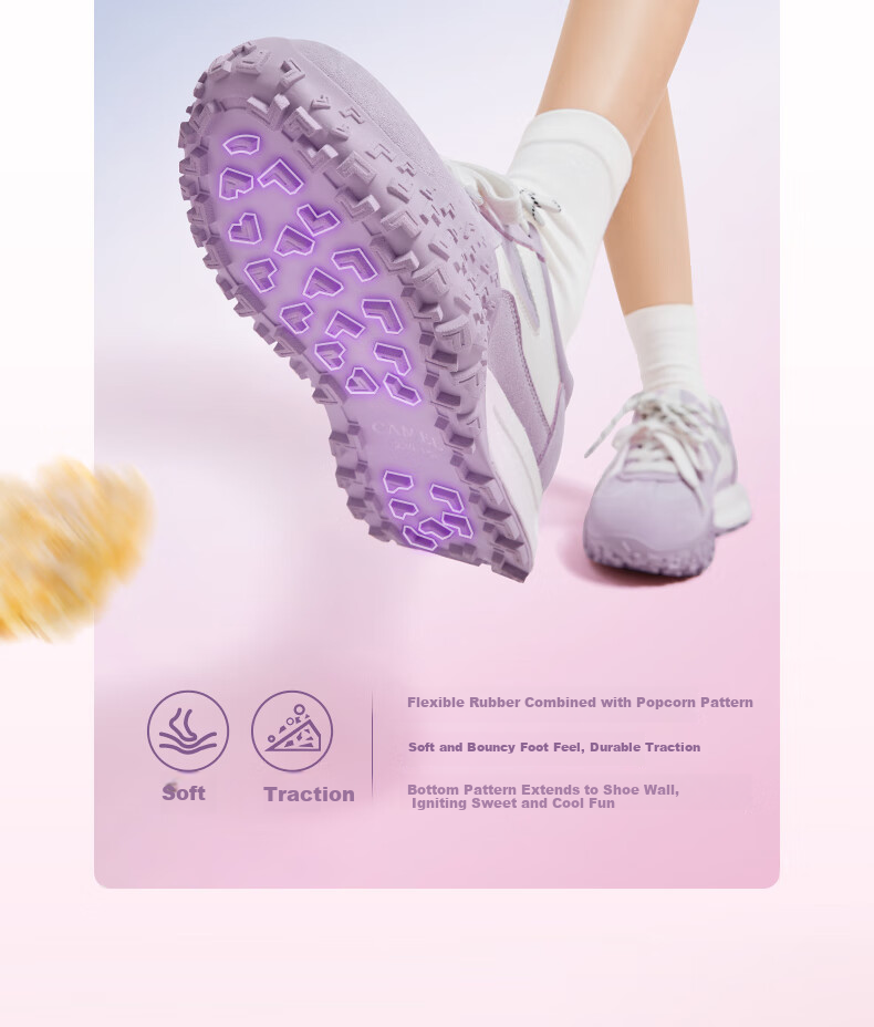 CAMEL Women's Yanyang Shoes with Light Soft Casual Sneakers L25A255136 Purple/beige 36 14