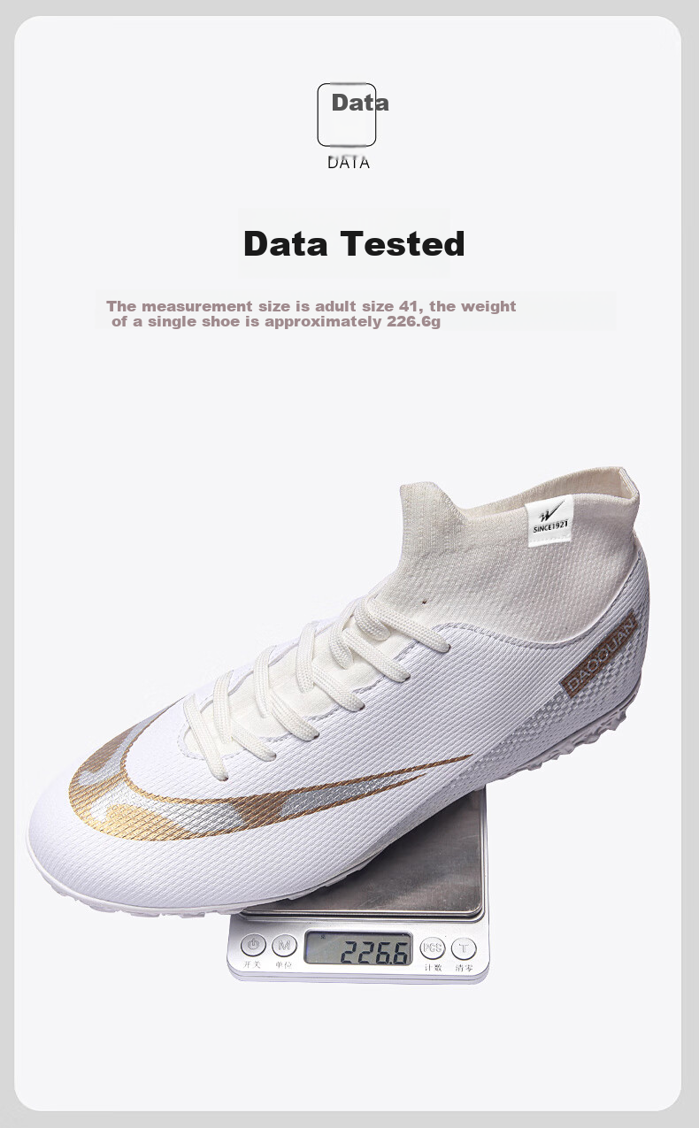 Double Star Bate Men's Football Shoes Adult Grass Long Studs FG Wear-Resistant Artificial Turf Leather Competition Blue Training Shoes Men 17
