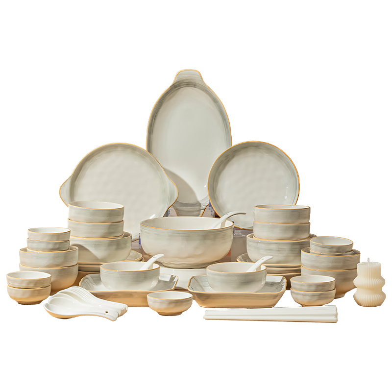 Mornenjoy Dinnerware Set, Tableware Bowls And Plates Complete Set, Underglaze Color Bowl And Plate, Home Use, 2026 New Style, High Aesthetic Value, Housewarming Gift