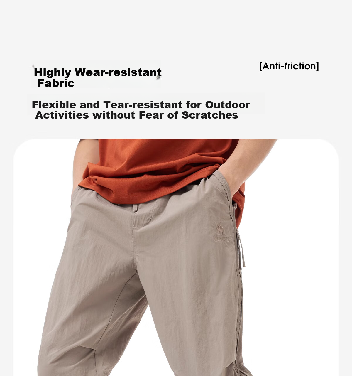 CAMEL [Wang Junkai's Choice], Quick-Dry Pants for Men, Outdoor Spring/summer 2025, Long Trousers, Cool Breathable Sun Protection, Tapered Sports Pants, Size S 10