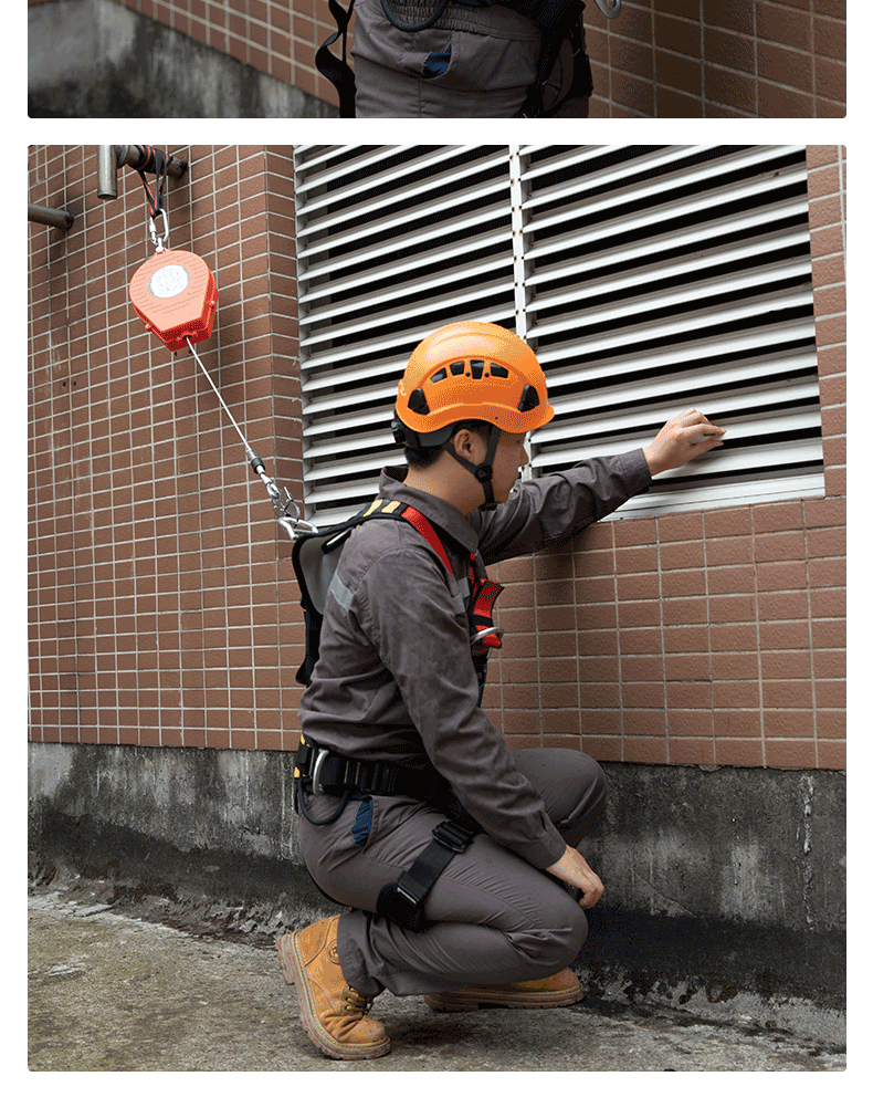 Kanlesu Differential Fall Arrester High-Altitude Automatic Self-Locking Anti-Fall Retractable Protector [Express Delivery] 7m Fall Stopper + 80cm Middle Hook 12