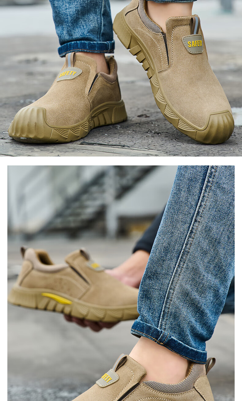 LAOGUANJIA Men's Safety Work Shoes Welding Steel Toe Anti-Smash Anti-Puncture Spark Resistant Comfortable Durable Breathable Lightweight 535 Brown Size 38 16