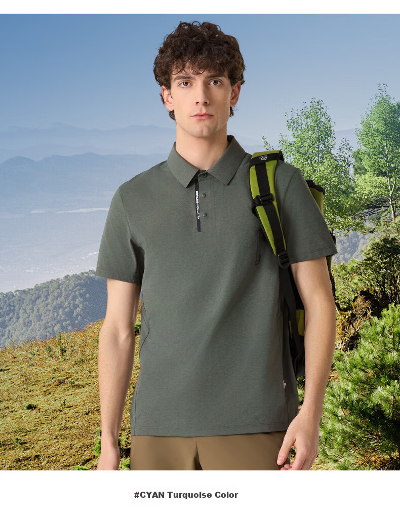 NORTHLAND Men's Moisture-Wicking Quick-Dry Polo Shirt, Outdoor Sun Protection, Elastic Antibacterial Collared Short-Sleeve T-Shirt for Me 9