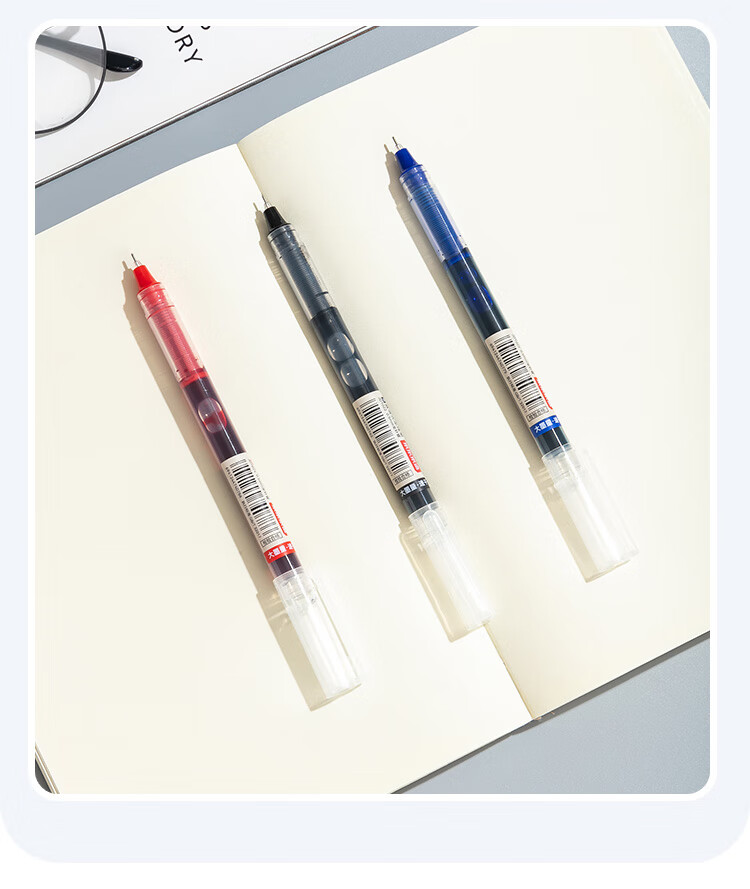 JD Original Full Needle Tube Direct Liquid Rollerball Pen, 1100m Quick-Drying Gel Pen, Signature Pen for Business Office And Student Exams, Red, Pack of 12 4