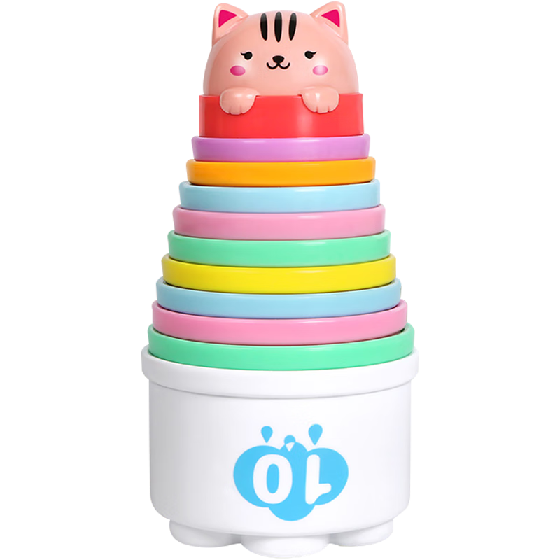 GOODWAY Rainbow Stacking Cups, 6-12 Months Baby Toys, 1-3 Years Old Children's Stacking Game Set, Rings for Boys And Girls, Gift