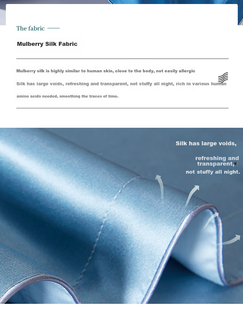 Taihuxue Solid Color Adult Silk Pillowcase, Silk Fabric, Smooth And Soft for All Seasons, Glacier Gray, 48*74 5