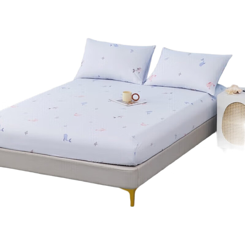 Детская простыня MERCURY Kids, класс А, 100% хлопок, с рисунком "Маленький кит", 150x200 см