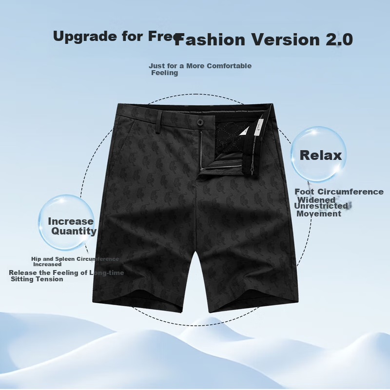 DANCING WOLVES [Comfortable Cotton Spandex] Summer Fashion Tiger All-Over Print Versatile Stretchy Men's Casual Shorts, 001 Black, Size 33