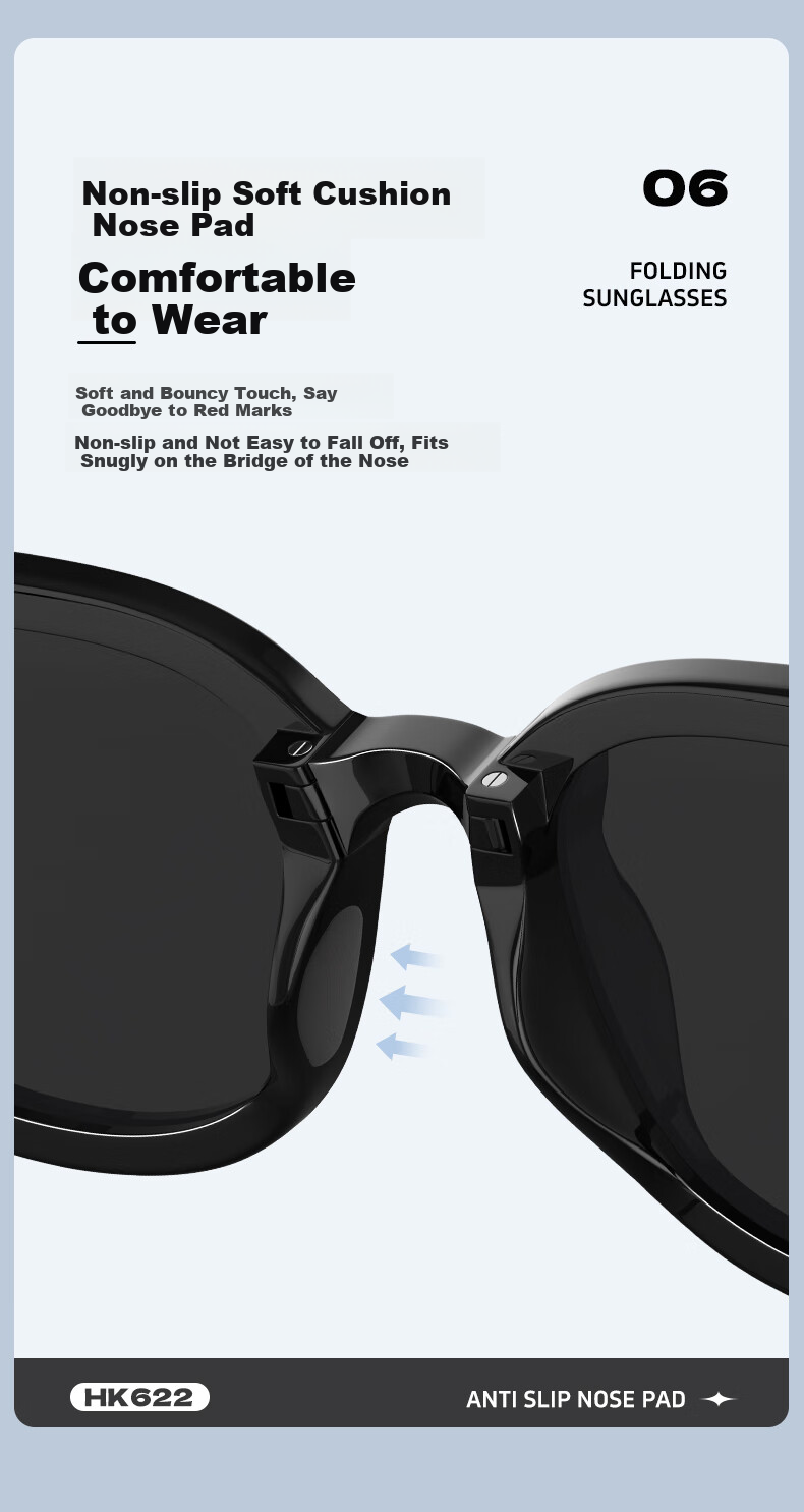 HELEN KELLER Sunglasses for Men And Women, UV Protection Polarized Foldable Driving Glasses HK622H01 4