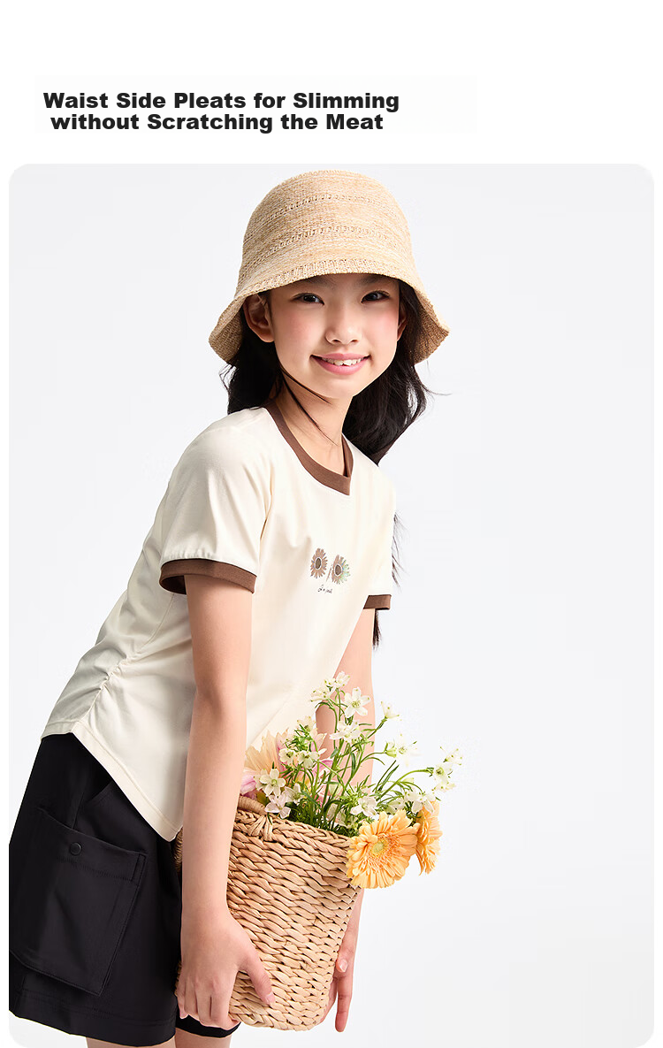 Annil Girls' Round Neck Short-Sleeve T-Shirt, New Summer Style 2025 1