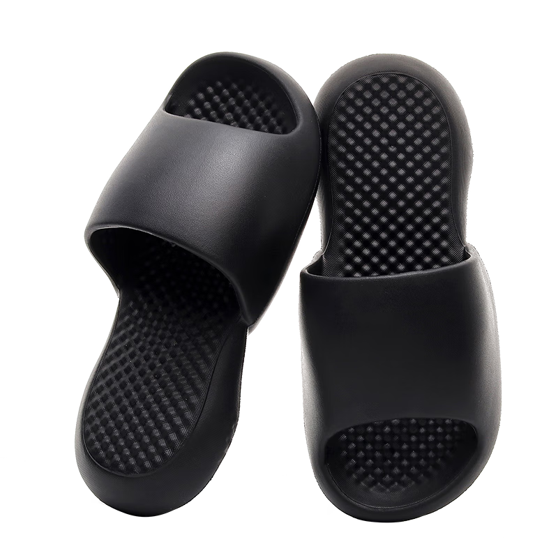 GUOLUOFEI Thick Sole Slippers Men Indoor Home Silent Bathroom Non-slip Couple Air Cushion Sandals Women Green Size 39-40