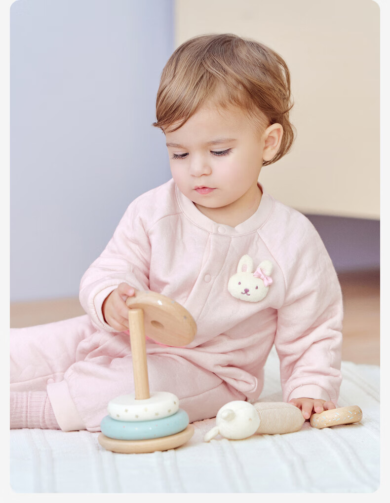 DAVE & BELLA Newborn Class A Quilted Romper Baby Boys Autumn Winter Antibacterial Mite-Resistant Girls One-Piece Suit 3
