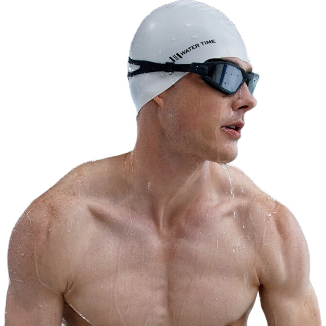 Шапочка для плавания WATERTIME / Shuichuan, силиконовая, водонепроницаемая, удобная, с защитой ушей, белая