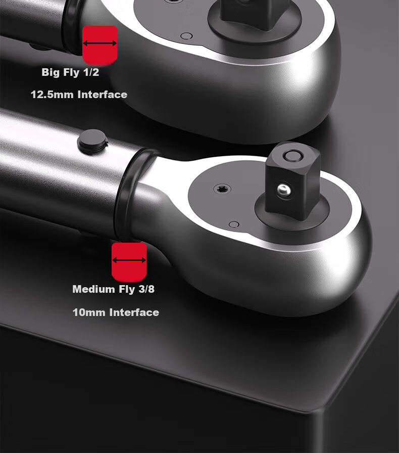 DELIXI ELECTRIC Torque Wrench High Precision Preset Adjustable Automotive Repair Wrench 72-Tooth Ratchet Mid-Flight 10-Piece Set 5-60Nm 6