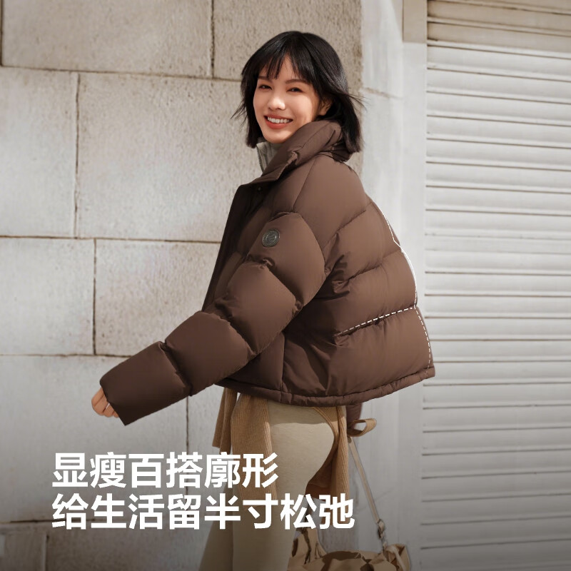 BOSIDENG Women's 25-Year Down Jacket Winter 90% Down Thickened Stand Collar Loose Short Casual Warm Coat