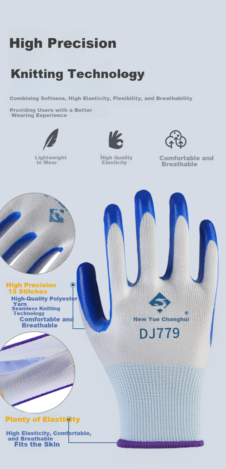 Xinyuechanghui Nitrile Coated Work Gloves, Non-Slip Wear-Resistant Palm Coated Gloves, Thickened Protective Work Gloves for Men And Women, 12 Pairs/pack, B11440 Genuine Product 5