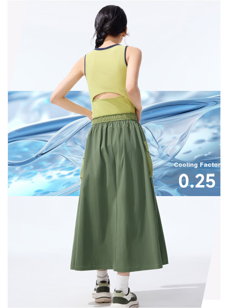 Beneunder Women's A-Line Skirt, Pleated Mid-Length Sun Protection Water-Repellent Workwear Umbrella Skirt, 2025 New Spring And Autumn Style WR237 7