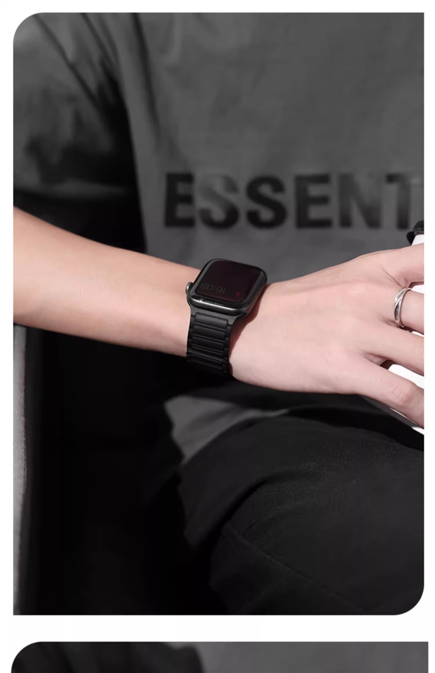 Biaodai Ge Apple Watch Band Compatible with Apple Watch S11 Silicone Magnetic iWatch S10/9 Strap Ultra 3/2 Breathable Loop Magnetic Starlight 6