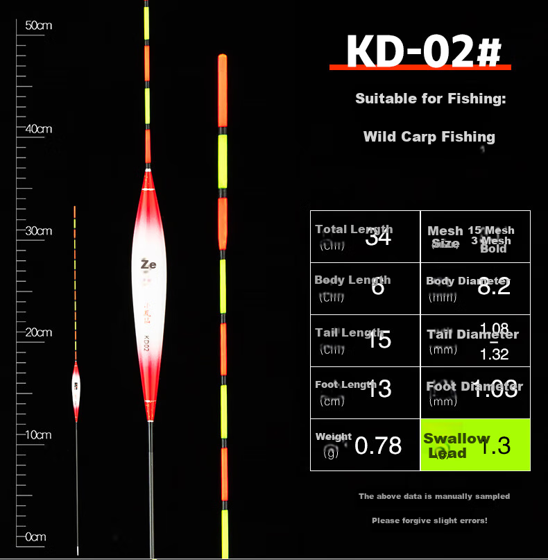 Xiaofengxian KD08 Crucian Carp Mixed Breeding Kuoluze Fish Float, Thickened Eye-Catching Nano Buoy, Highly Sensitive Fishing Marker, Fish Float Fishing Tackle 9