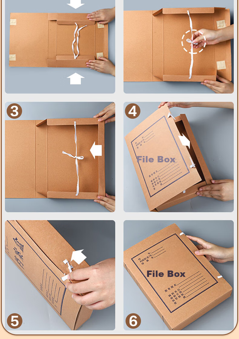 Taidang File Box, A4 Standard Mixed Paddle Kraft Paper Document Box, Domestically Produced, 500g, Side Width 40mm, Economical Type [10 Pieces] TA01011 7