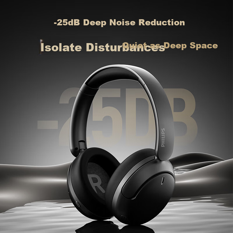 PHILIPS Wireless Bluetooth Headphones with Active Noise Cancellation, High-Quality Sound, Wireless And Wired Gaming, Low Latency, Compatible with Apple And Huawei TAH3020 White