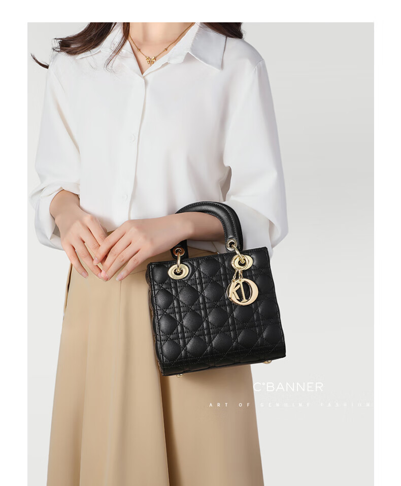 C.BANNER Women's Handbag, Cowhide Quilted Tote Bag, Chanel-Style Shoulder Crossbody Bag, Brand Birthday Gift for Girlfriend on May 20 2