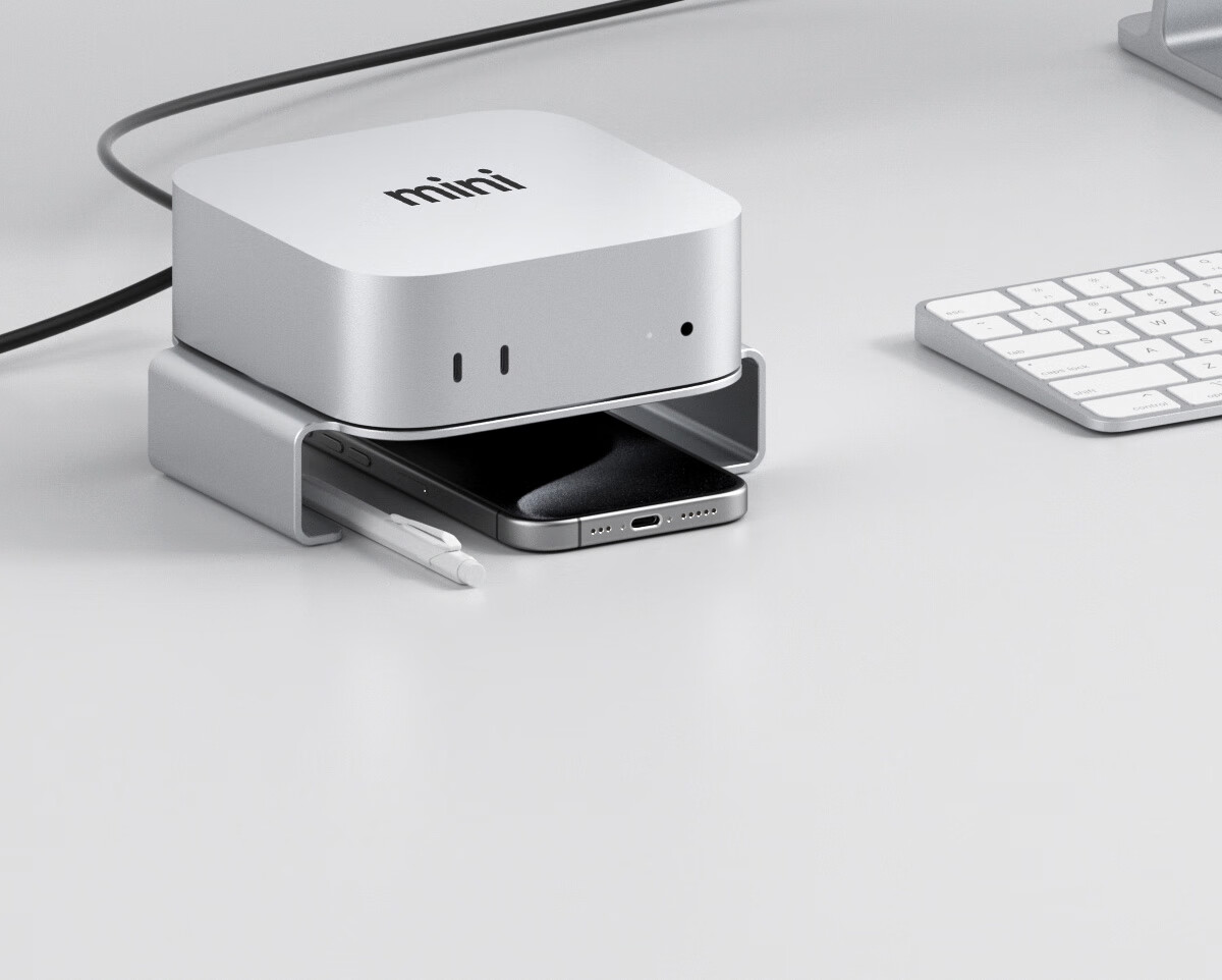 Haibeisi Stand Base Compatible with Mac mini M4/M4 Pro Desktop Support Bracket Cooling Rack Aluminum Alloy Metal 10