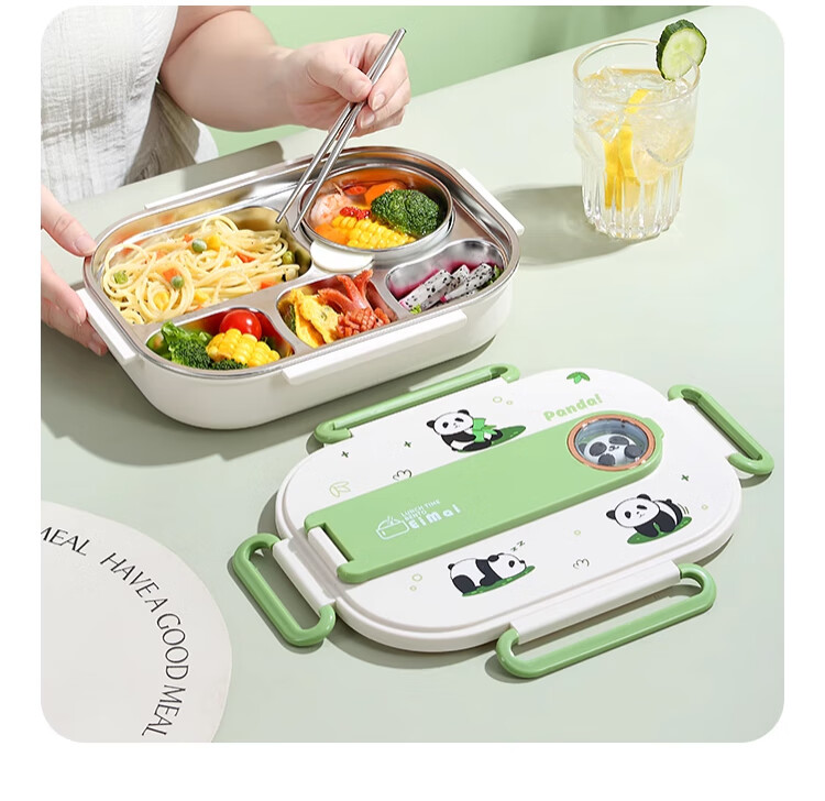 KATEI STORY Japanese Lunch Box, 316 Food-Grade, for Primary School Students, Insulated School Lunch Box for Grades 1-3, Large Capacity Compartmentalized Meal Container 2