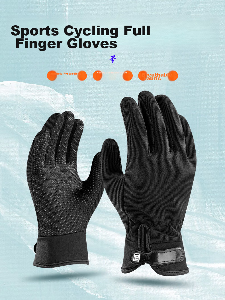 Move Iron Cycling Gloves, Long Finger Gloves for Men And Women, Spring And Autumn Road Mountain Bike Gloves, Full Finger Summer Anti-Slip Equipment 1