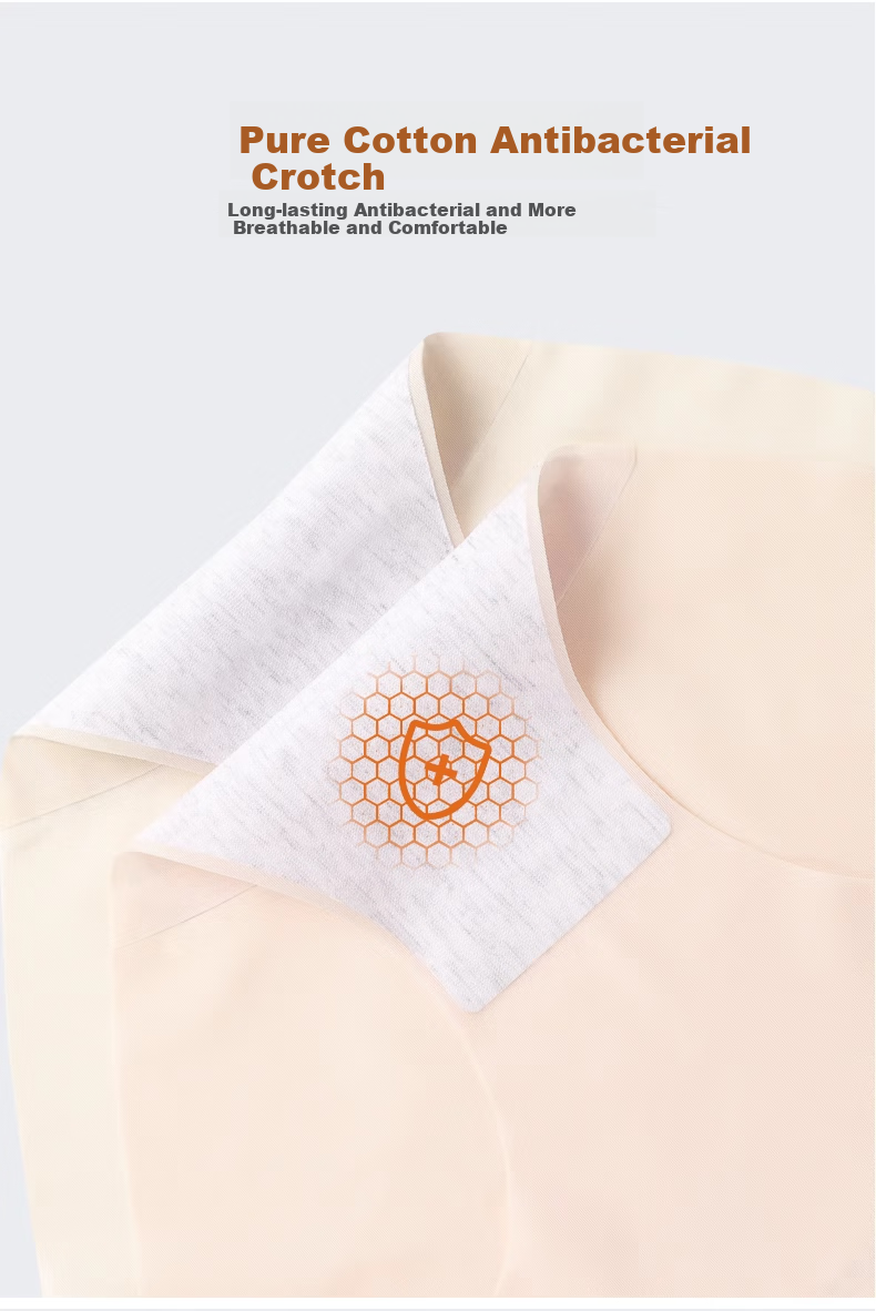 Hzasz Children's Underwear, 3-Pack Seamless Cool-Feel Triangle Panties, Baby Shorts, Girls' Underwear, N2112, Pink Apricot, Size 140 5