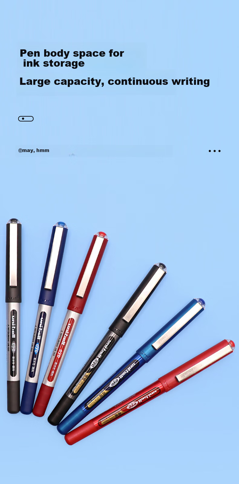 Uni-Mitsubishi Uni-Ball EYE Red Gel Pen, Stylish 0.5mm Red Pen, Signature Pen, Business Direct Liquid Pen, Student Pen, Water-Based Pen Set, UB-150, 3 Pcs 7