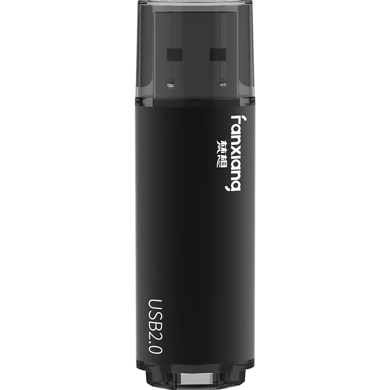 FANXIANG 2GB USB Flash Drive, USB2.0, Professional Bidding Mini Flash Drive, Portable, Plug And Play, Enterprise Bidding Car Computer Universal Metal USB Drive F202, Black