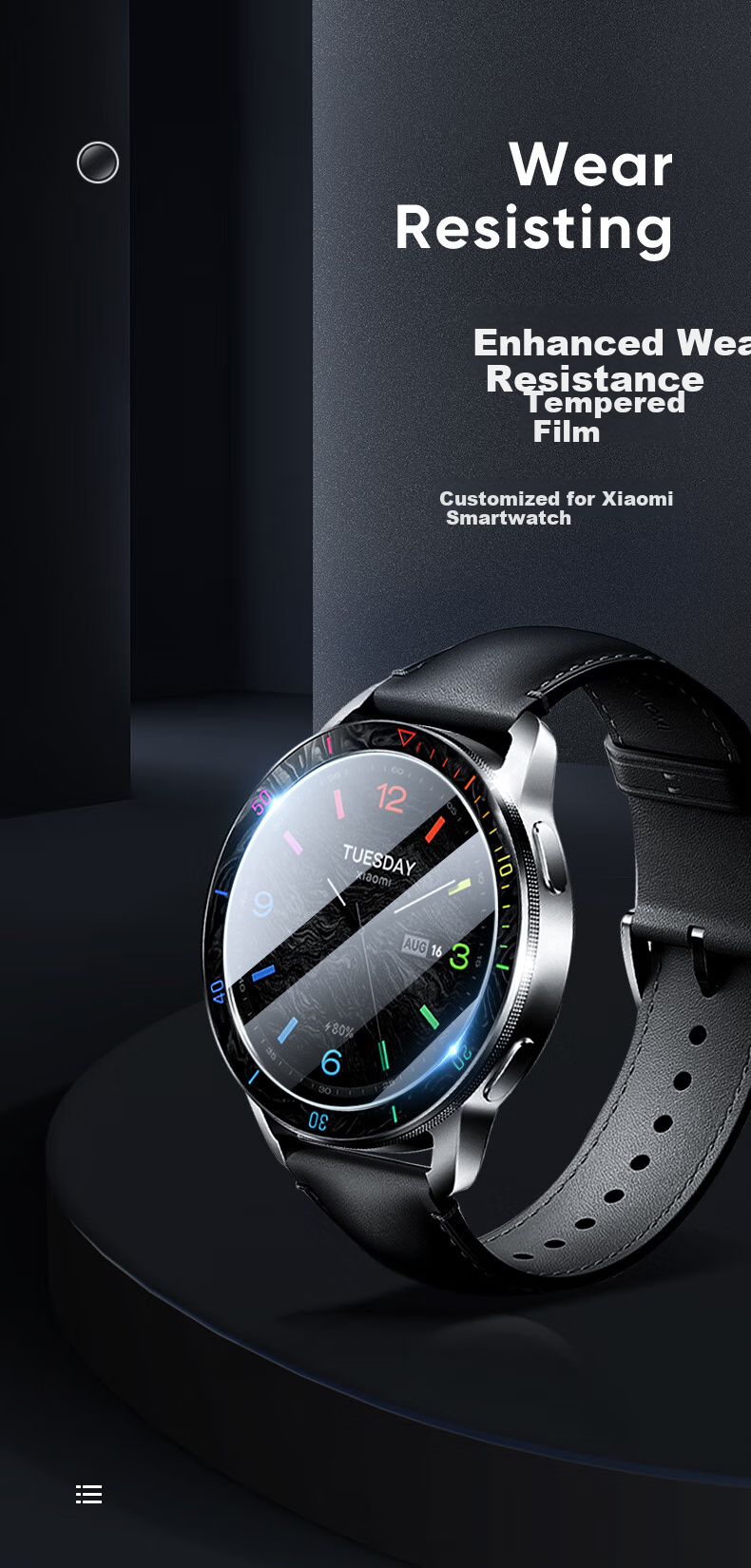 CangHua [3-Pack] Screen Protector for Xiaomi Watch S4, Tempered Glass Film for Xiaomi Watch S3/S4/S4 Sport, Full Coverage High Definition Anti-Scratch Protective Film 1