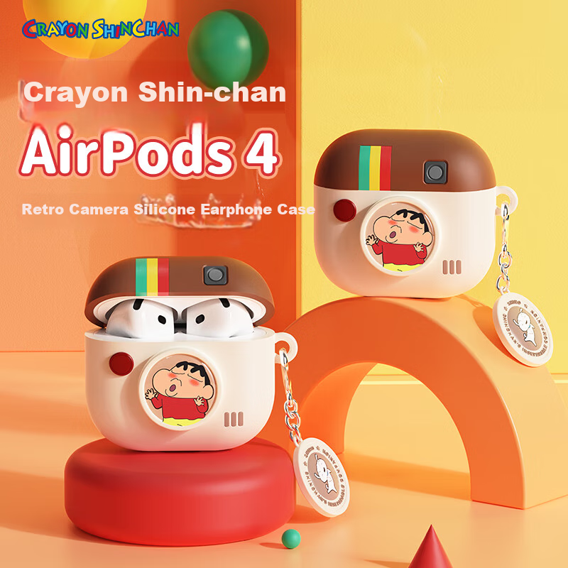 Чехол для наушников ROCK Crayon Shin-Chan для Apple AirPods 4, силиконовый, противоударный, с защитой от падения и царапин, в стиле мультфильма, полный охват