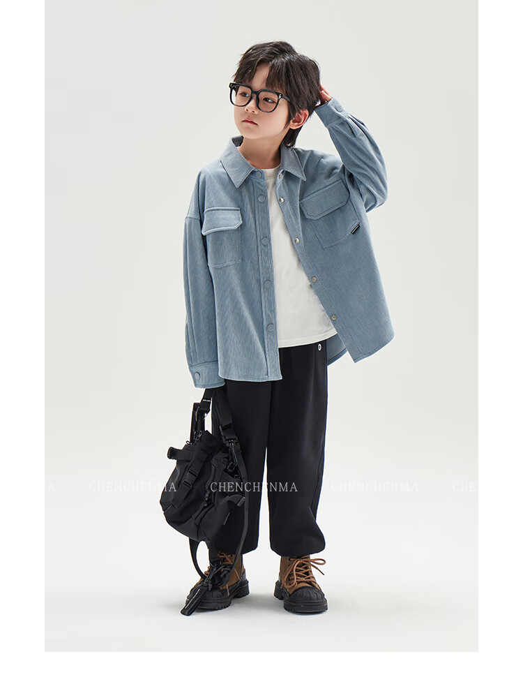 Chenchenma [Free Travel] Children's Autumn Elastic Sweatpants, Adjustable Waistband, Casual Boys' Trousers 25