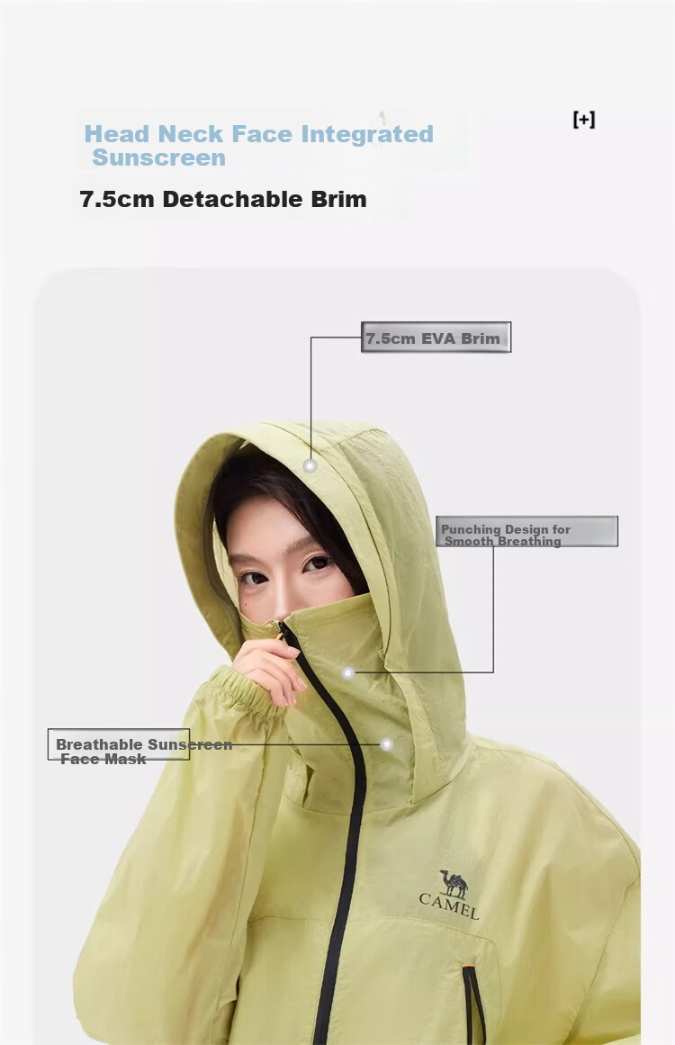 CAMEL Outdoor Sunscreen Jacket Unisex Spring Summer UV Protection Lightweight Coat [Wang Junkai Edition] 7