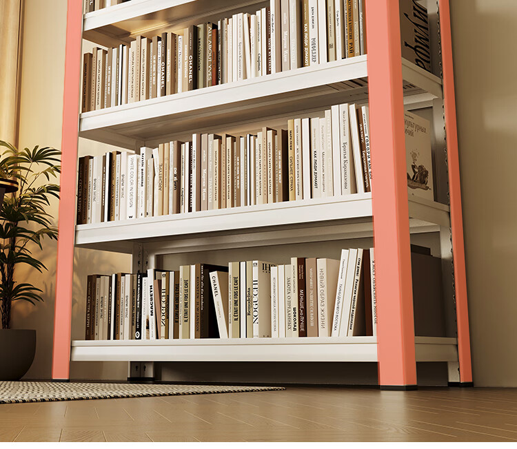 Yicainianhua Steel Bookshelf, Multi-Tier Reinforced Load-Bearing Floor-Standing, Tool-Free Installation, Adjustable Storage Rack, 100*40*160 1