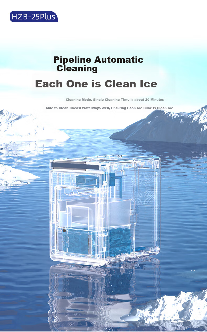 Hicon Ice Maker, Compact for Home And Commercial Use, Bar Cocktail Machine, Automatic Ice Maker for Office, Large Square Ice Plus Whiskey Solid Ice Cubes 9