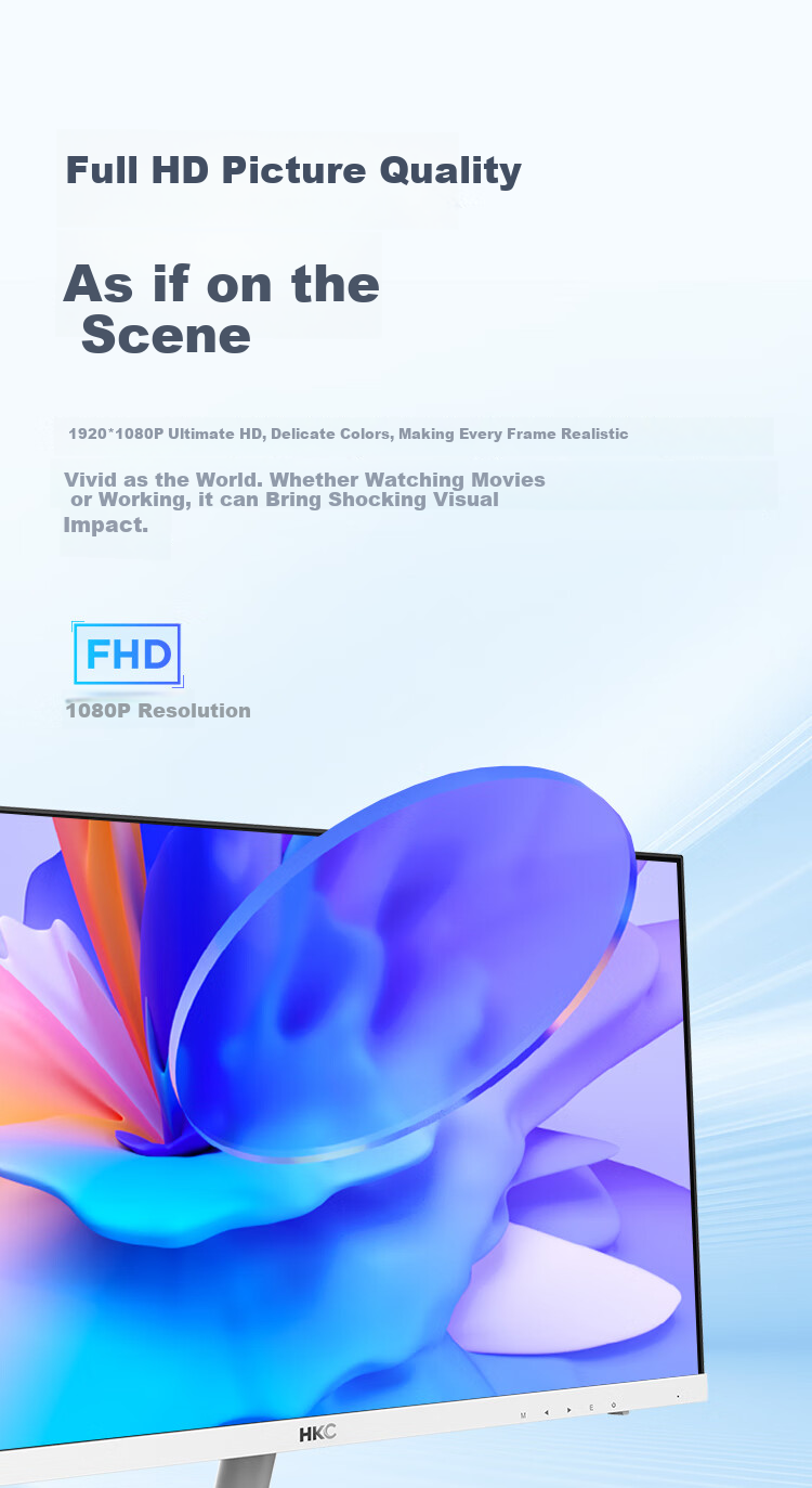 HKC 23.8-Inch 2K 100Hz HDR400 DC Dimming E-Book Mode Low Blue Light Flicker-Free HDMI Rotatable Height-Adjustable Office Computer Monitor L242Q 5