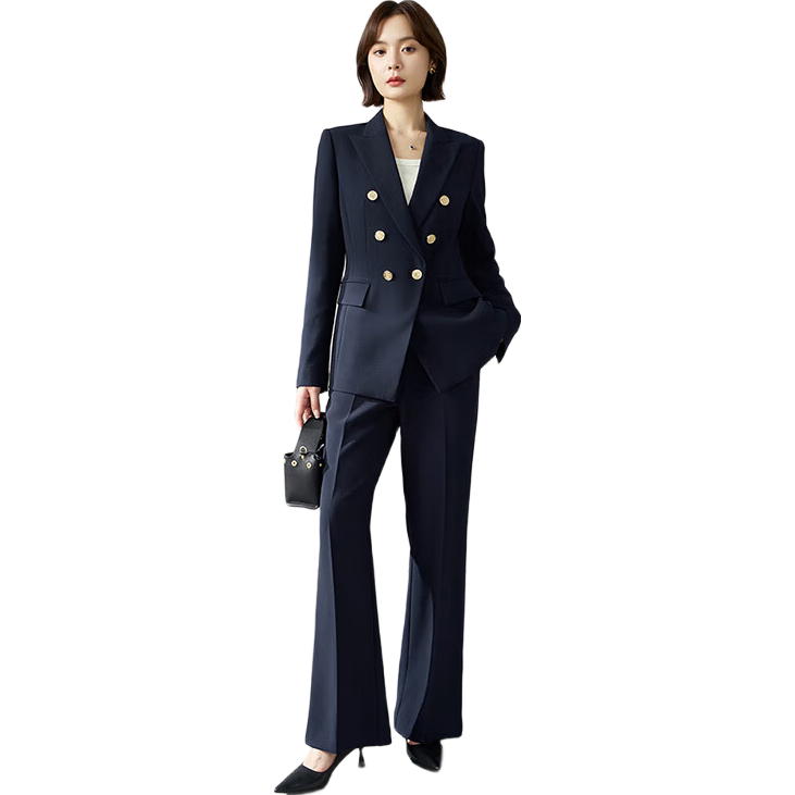 Bodexiaojie Women's High-End Suit Set for Commuting, Interviews, Professional Wear, Wrinkle-Resistant Business Blazer for Petite Figures