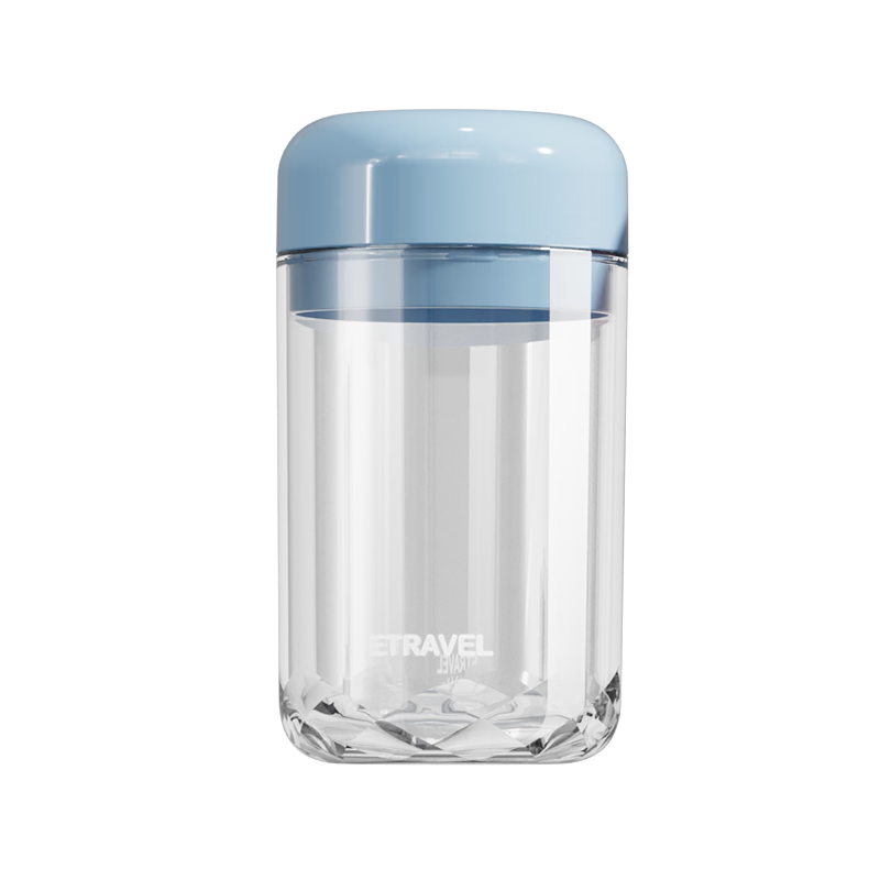 Etravel Travel Toothbrush Cup Set 3-in-1 Portable Toothpaste Toothbrush Rinsing Cup Misty Blue