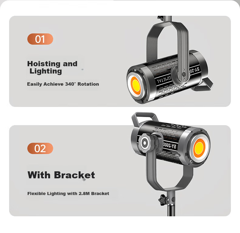 Jimantu Live Streaming Fill Light, 500W Indoor Studio Photography COB Light, Specially Designed for Streamers, Live Broadcast Room, Spherical Deep Mouth Grid Reflector, Parabolic Softbox, Video Shooting Sun Lamp 9