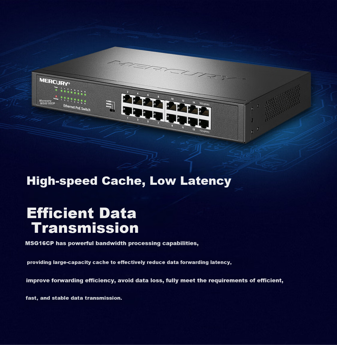 MERCURY 24-Port Gigabit PoE Switch Enterprise-Level Surveillance Network Splitter MSG24CP 6