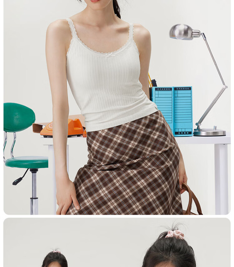 Banlian Lace White Padded Camisole Women's Summer New Strap Vest Bra-Free Backless Outerwear Top 18
