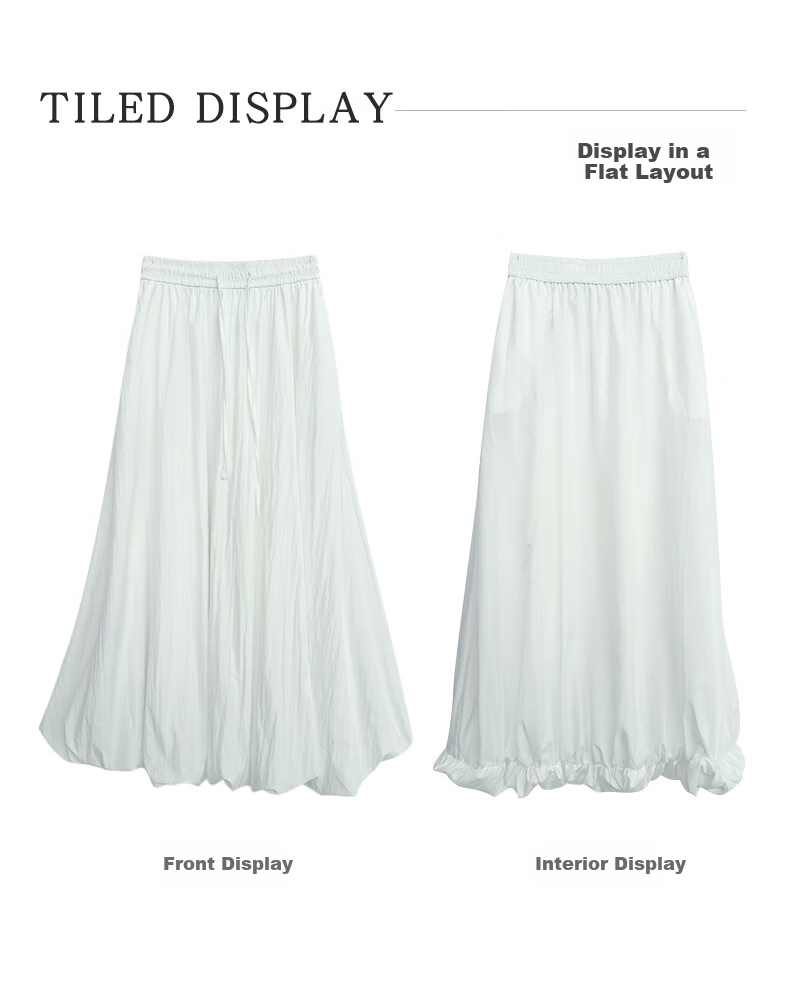 BOPRUIEY A-Line Skirt with Elastic Waist, Spring And Summer Long Flared Skirt for Women, Casual White Midi Skirt for Vacatio 9