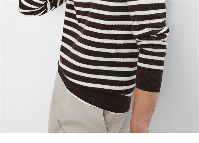 Navikail Star Model Italian Small Sailboat Men's 25-Style Half-Open Collar Striped Casual Knit Sweater 1344045502 22