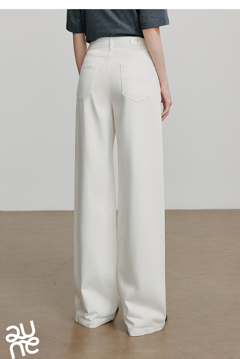 Chuyu Focus Acetate Puff Soft Denim Women's 2025 New Mid-Waist High Street Embroidered Wide-Leg Pants Sky Blue 28 19
