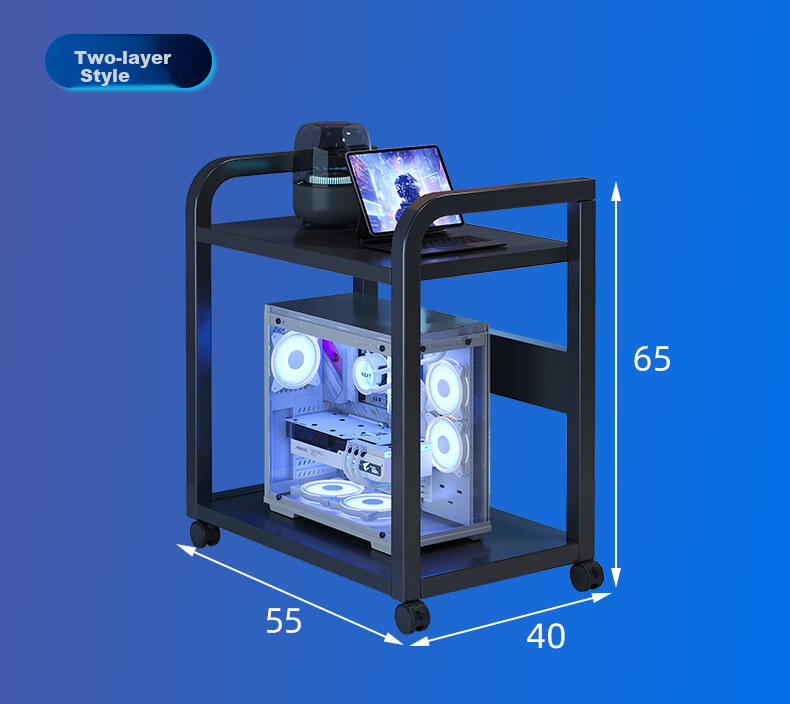 Shanshanmuyi Computer Printer Stand, Multi-Tier Floor Storage Rack, Movable Office Organizer Shelf 17