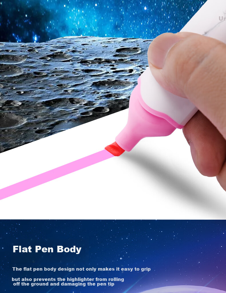 Genvana Nebula Soft Tip 4-Color Highlighter, Large Capacity, for Marking Points, Drawing, Doodling, Handwritten Notes, Journaling, Elementary And Middle School Students, 4 Pens/box, G-0550 7
