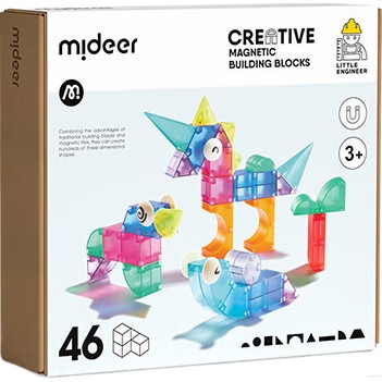 Магнитный конструктор MiDeer, геометрические фигуры, 46 деталей